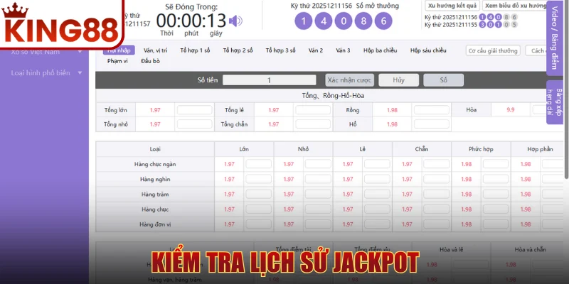 Kiểm tra lịch sử jackpot để có khả năng trúng thưởng cao